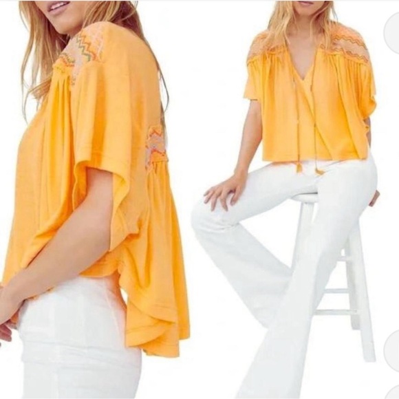 Free People Tops - Free People! Market Tee In Carrot Ginger NWT!